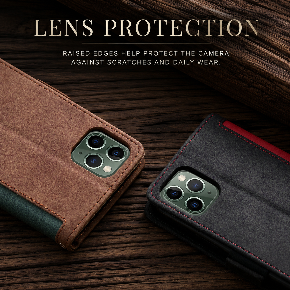 Premium iPhone Case Leather Wallet Flip Cover Card Slots Magnetic Closure Full Body Protection