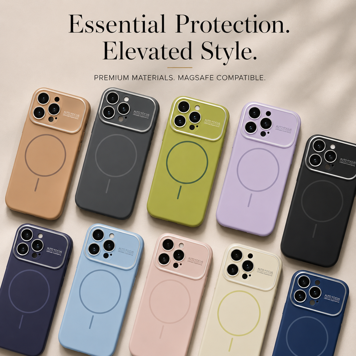 Premium iPhone Case Liquid Silicone MagSafe Cover Shockproof Soft Touch Acrylic Lens Protection Half Wrapped Protective Case