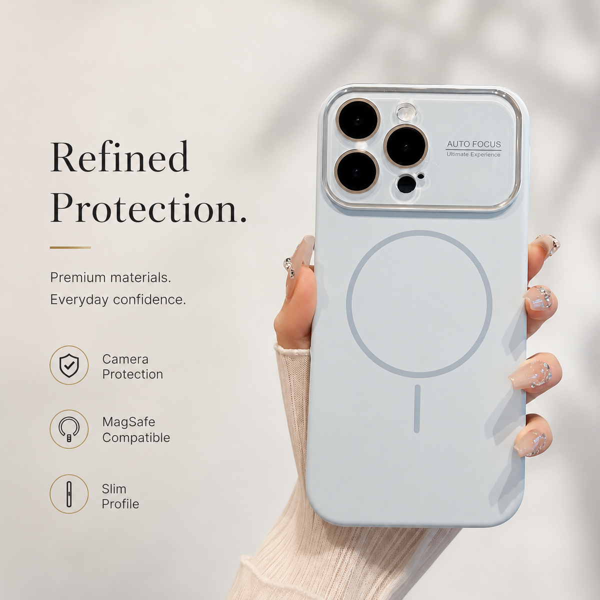 Premium iPhone Case Liquid Silicone MagSafe Cover Shockproof Soft Touch Acrylic Lens Protection Half Wrapped Protective Case