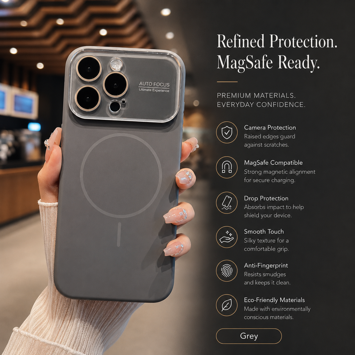 Premium iPhone Case Liquid Silicone MagSafe Cover Shockproof Soft Touch Acrylic Lens Protection Half Wrapped Protective Case