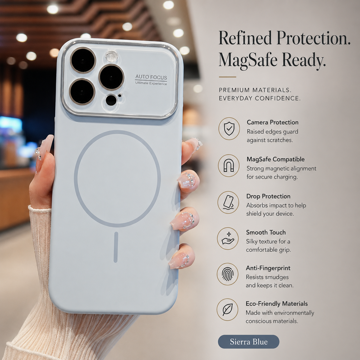 Premium iPhone Case Liquid Silicone MagSafe Cover Shockproof Soft Touch Acrylic Lens Protection Half Wrapped Protective Case