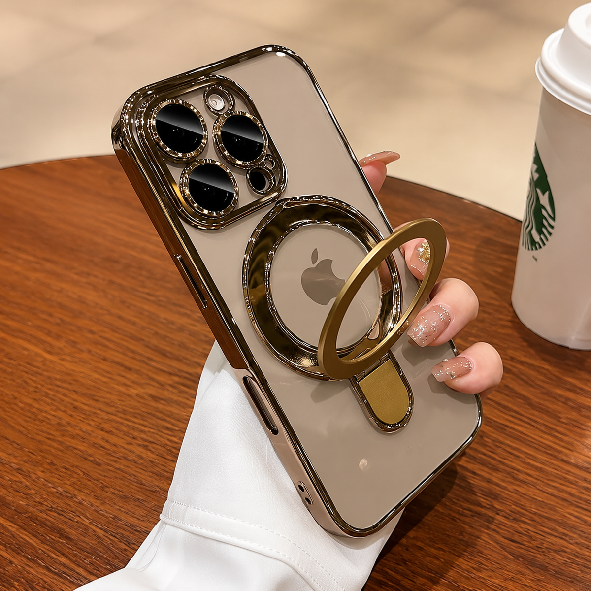 Premium iPhone Case MagSafe Clear Acrylic Cover Magnetic Stand Holder Shockproof Anti Fingerprint Lens Protection