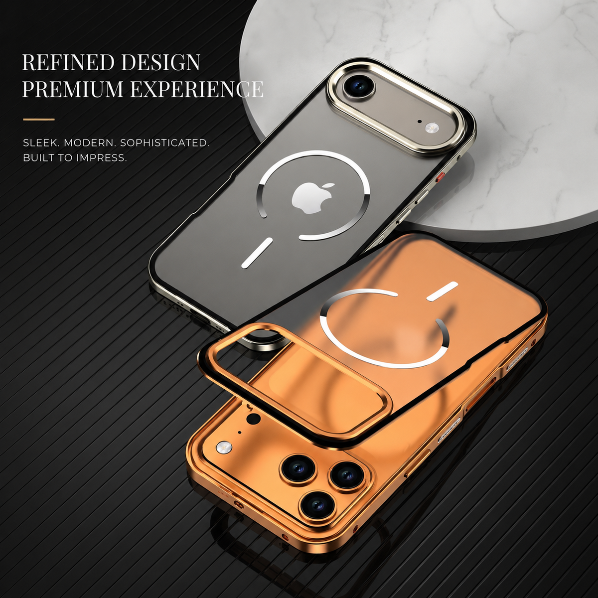 Premium iPhone Case MagSafe Compatible Aluminum Alloy Frame Cover Frosted Matte Camera Lens Protection Slim Protective Design
