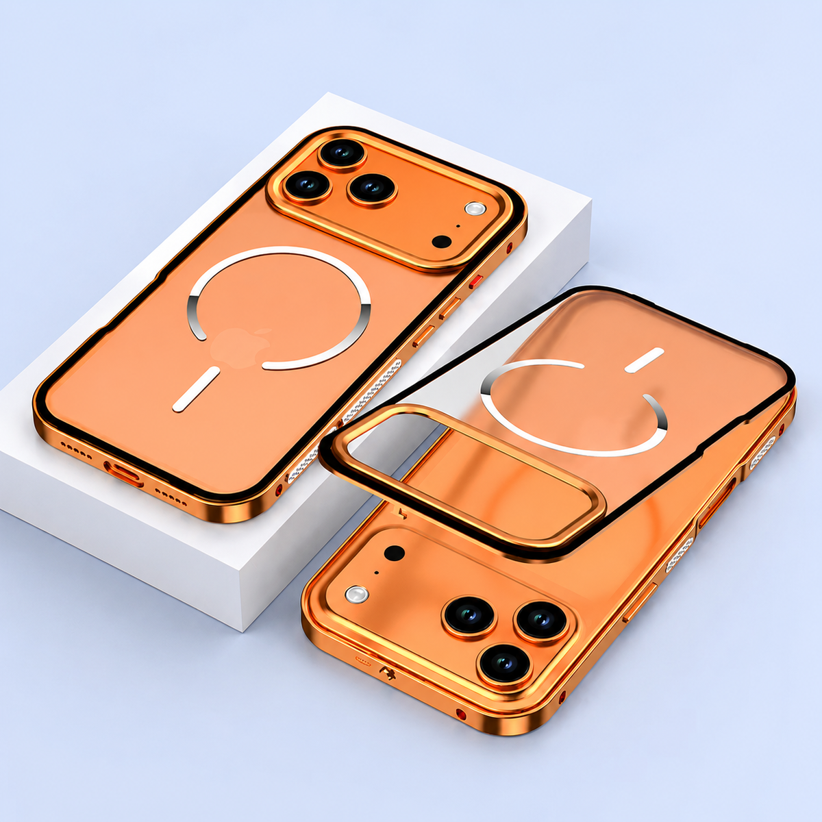 Premium iPhone Case MagSafe Compatible Aluminum Alloy Frame Cover Frosted Matte Camera Lens Protection Slim Protective Design
