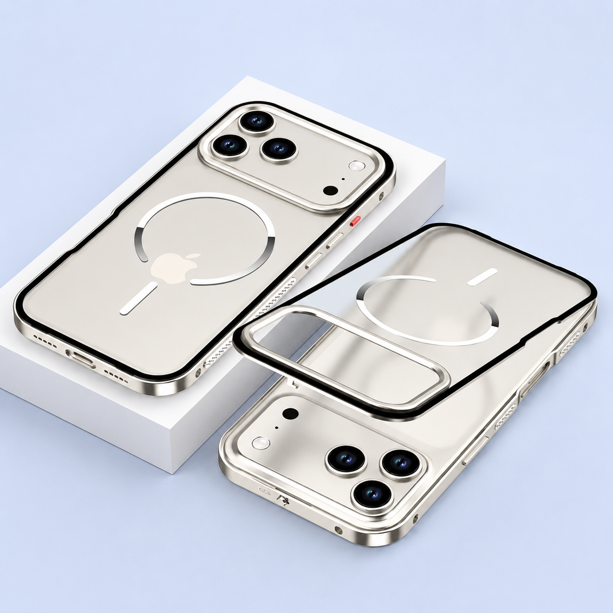 Premium iPhone Case MagSafe Compatible Aluminum Alloy Frame Cover Frosted Matte Camera Lens Protection Slim Protective Design