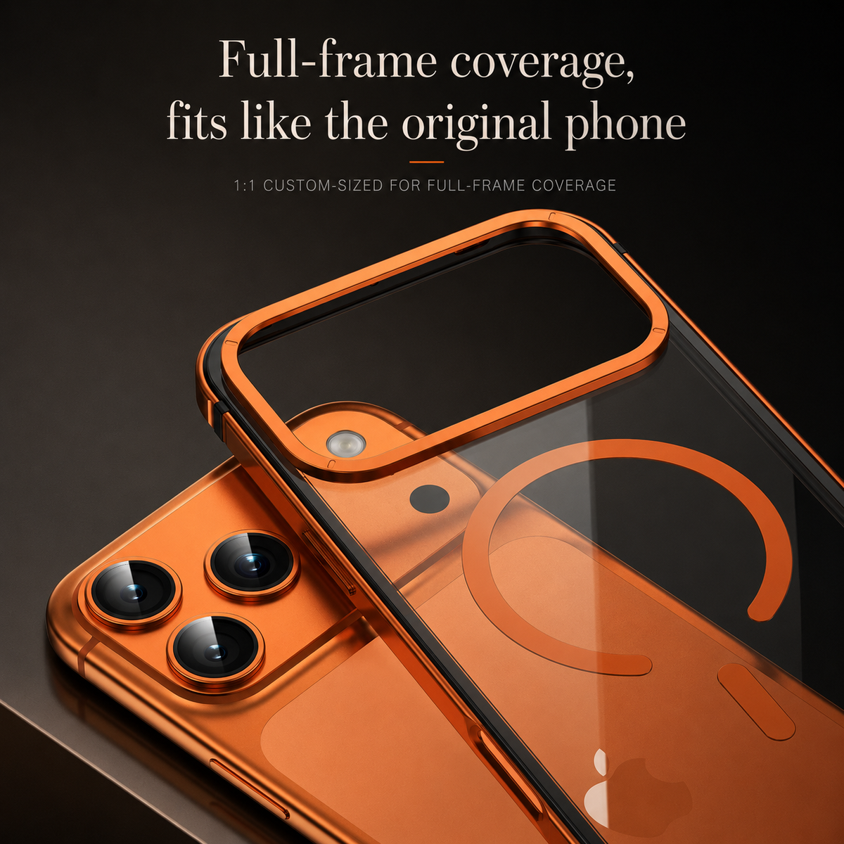 Premium iPhone Case MagSafe Compatible Aluminum Alloy Frame Cover Transparent Back Shockproof Camera Lens Protection