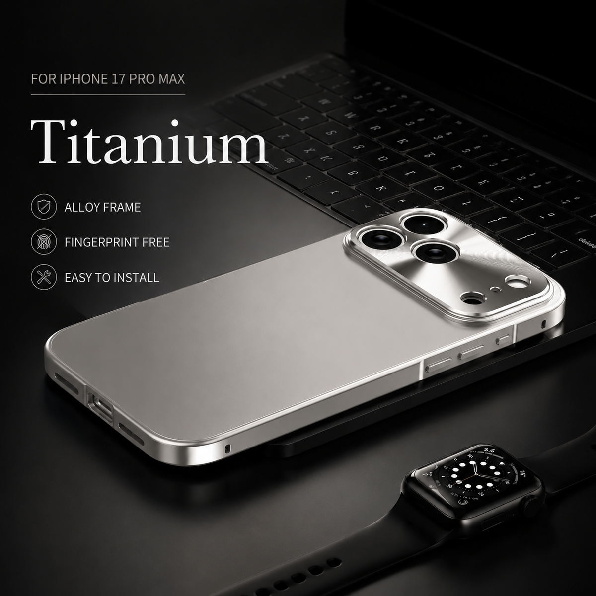 Premium iPhone Case MagSafe Compatible Aluminum Alloy Frame Frosted PC Cover Shockproof Protection