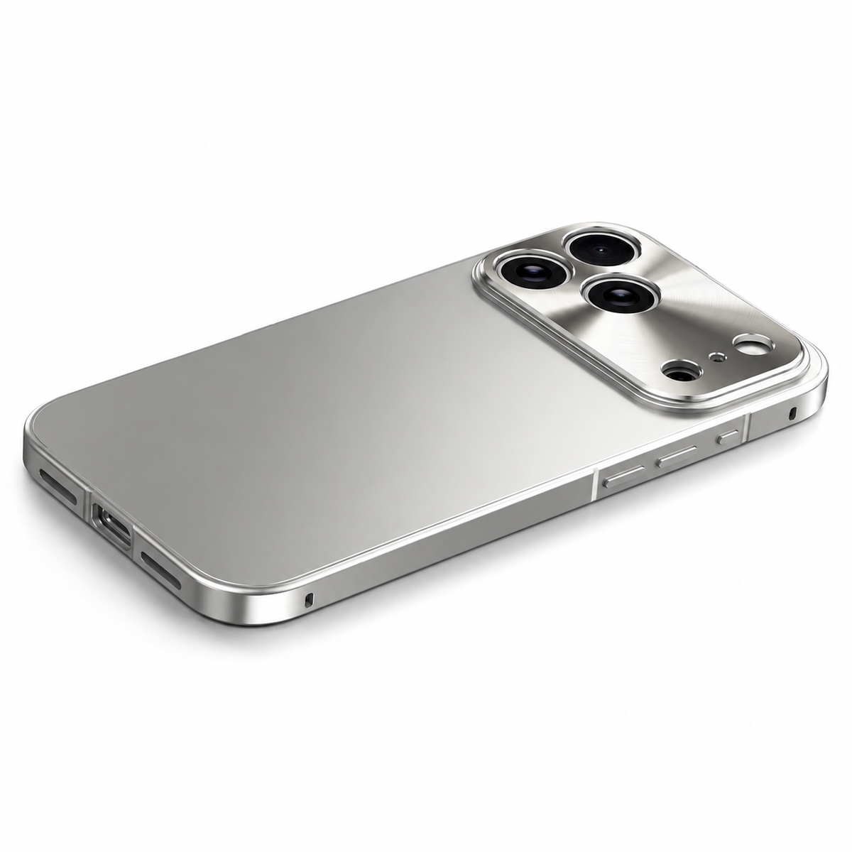 Premium iPhone Case MagSafe Compatible Aluminum Alloy Frame Frosted PC Cover Shockproof Protection