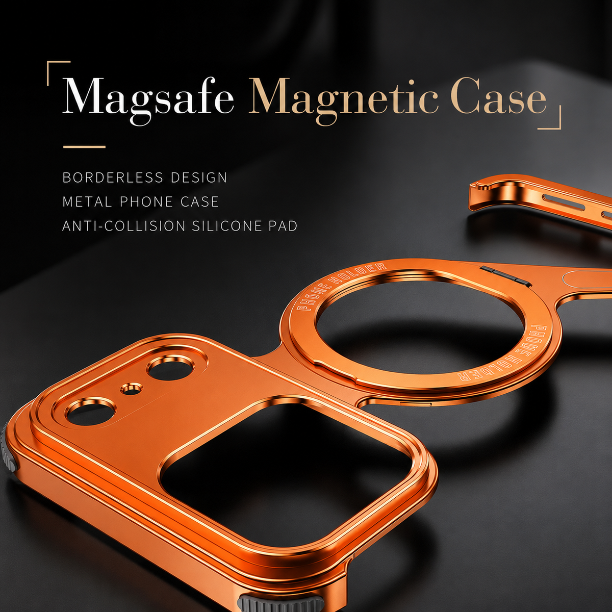 Premium iPhone Case MagSafe Compatible Aluminum Alloy Frameless Cover Shockproof Protection