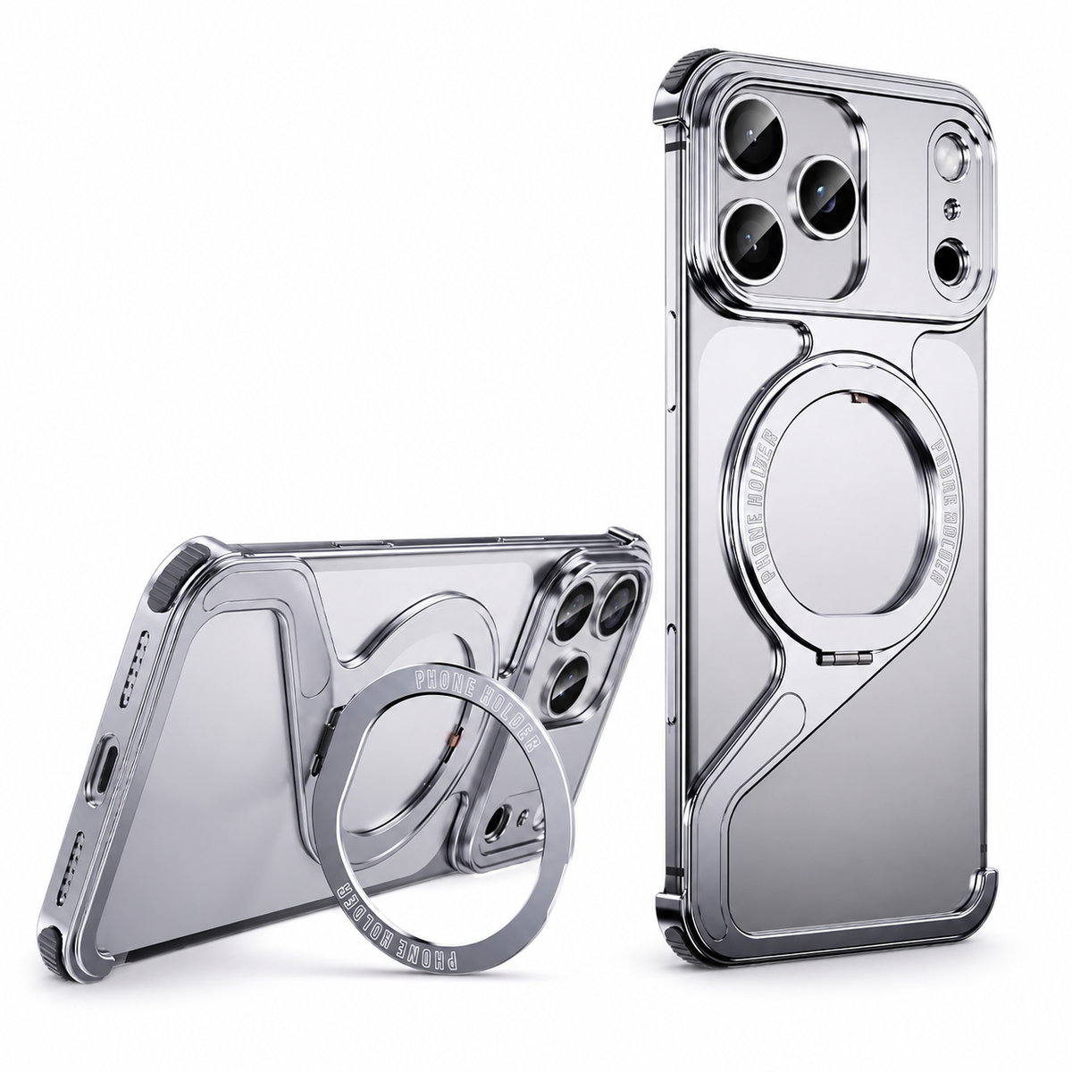 Premium iPhone Case MagSafe Compatible Aluminum Alloy Frameless Cover Shockproof Protection