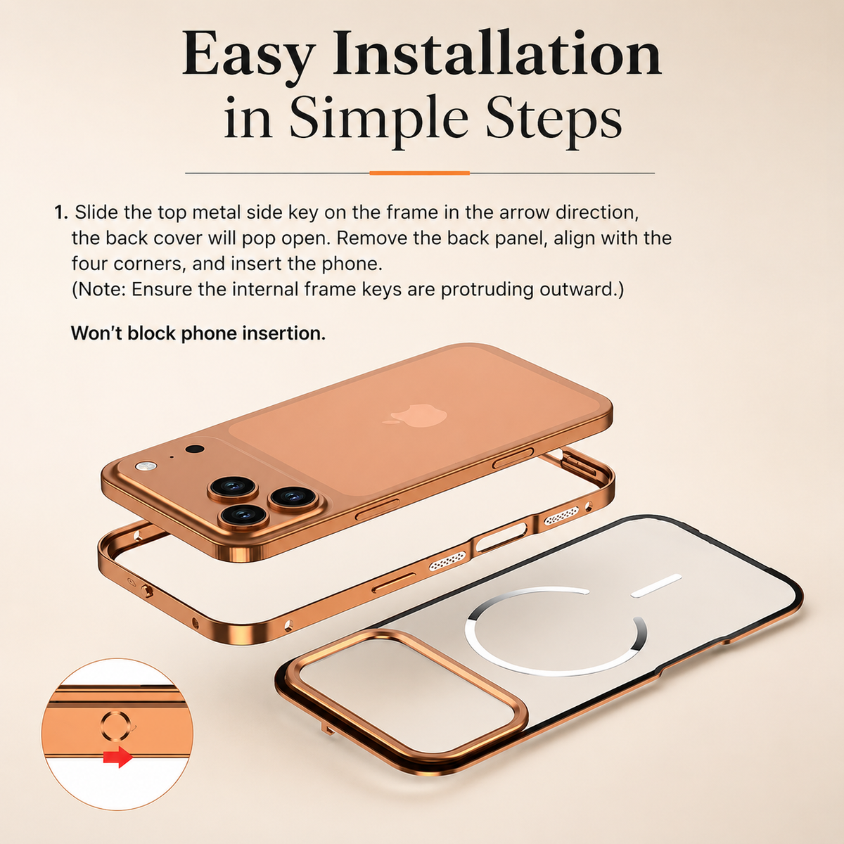 Premium iPhone Case MagSafe Compatible Aluminum Alloy Frosted Backplate Full Protection