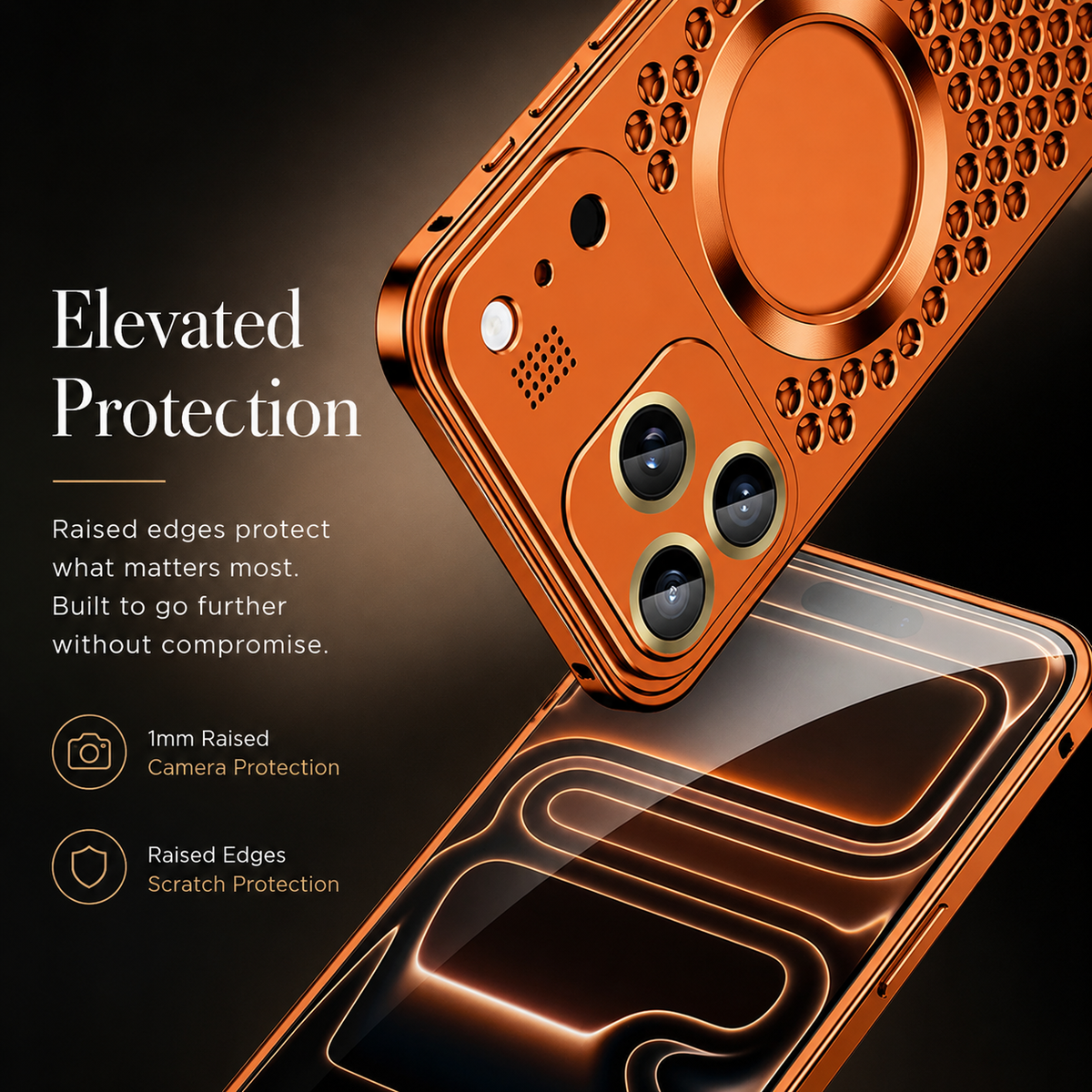 Premium iPhone Case MagSafe Compatible Aluminum Alloy Heat Dissipation Cover Lens Protection