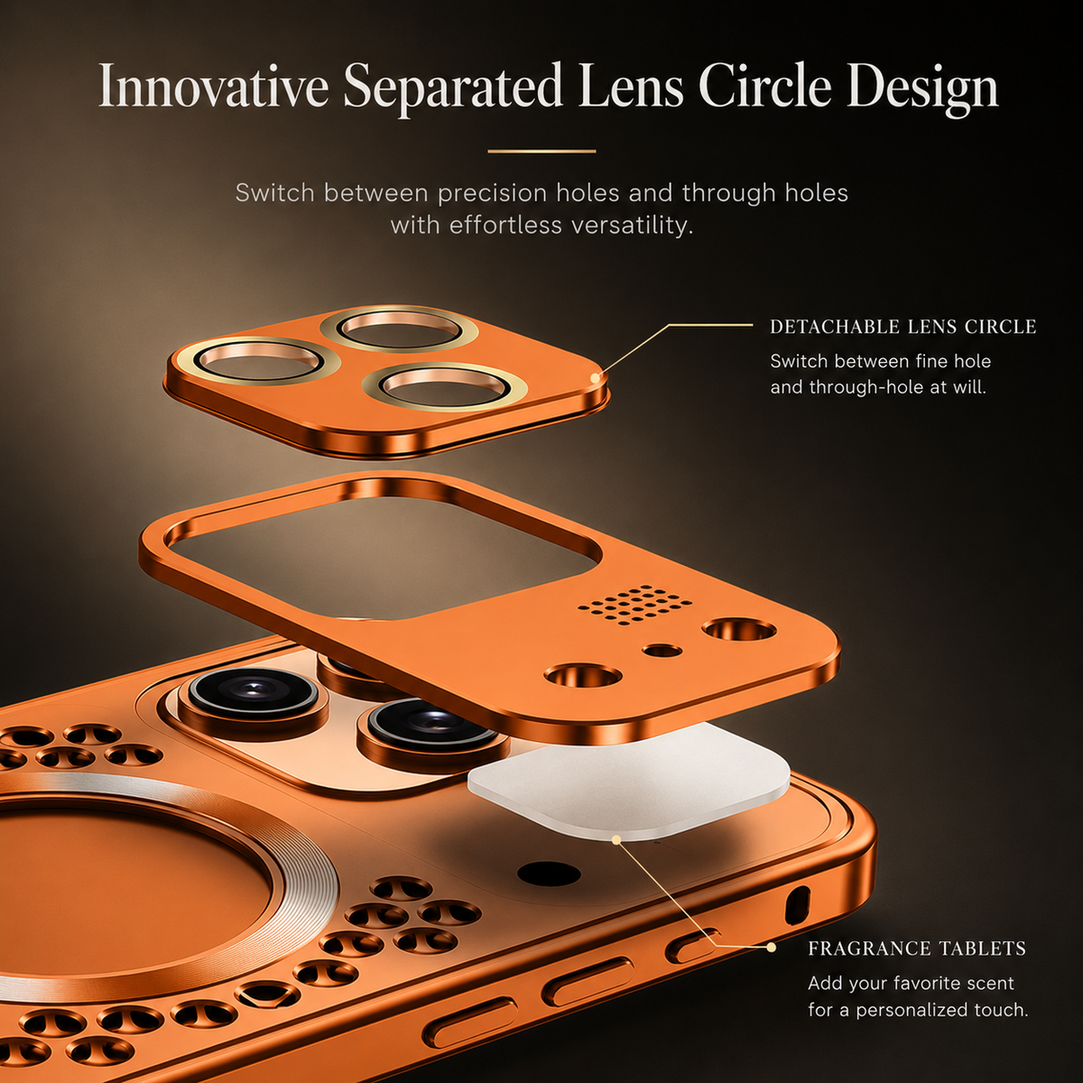 Premium iPhone Case MagSafe Compatible Aluminum Alloy Heat Dissipation Cover Lens Protection