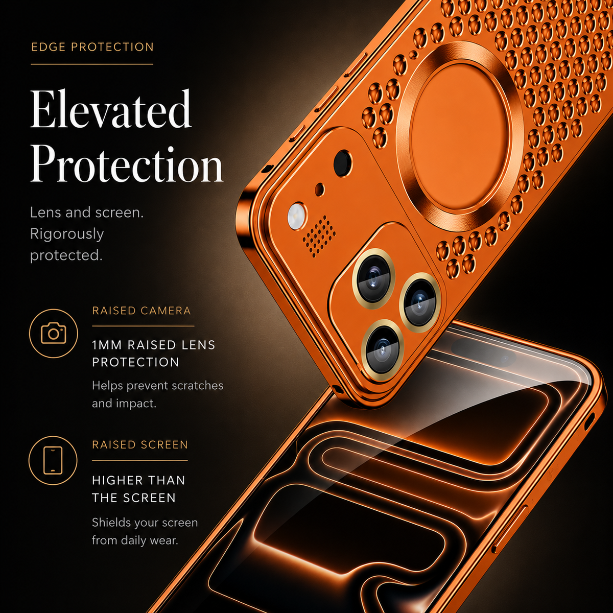 Premium iPhone Case MagSafe Compatible Aluminum Alloy Heat Dissipation Cover Lens Protection