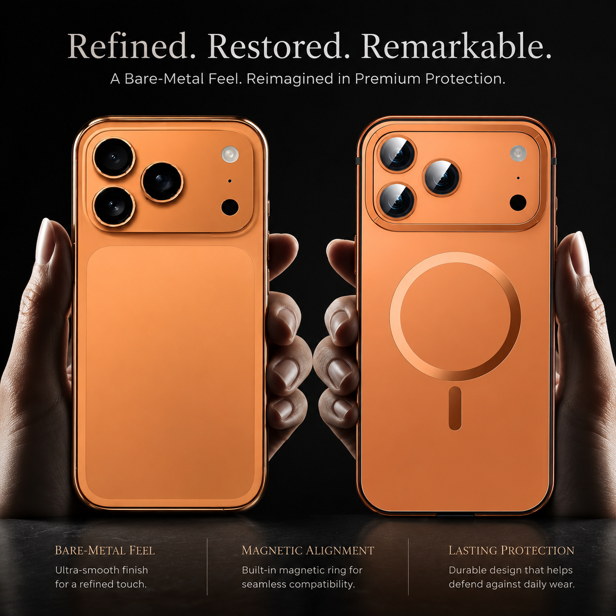 Premium iPhone Case MagSafe Compatible Aluminum Alloy Matte Cover Shockproof Camera Protection