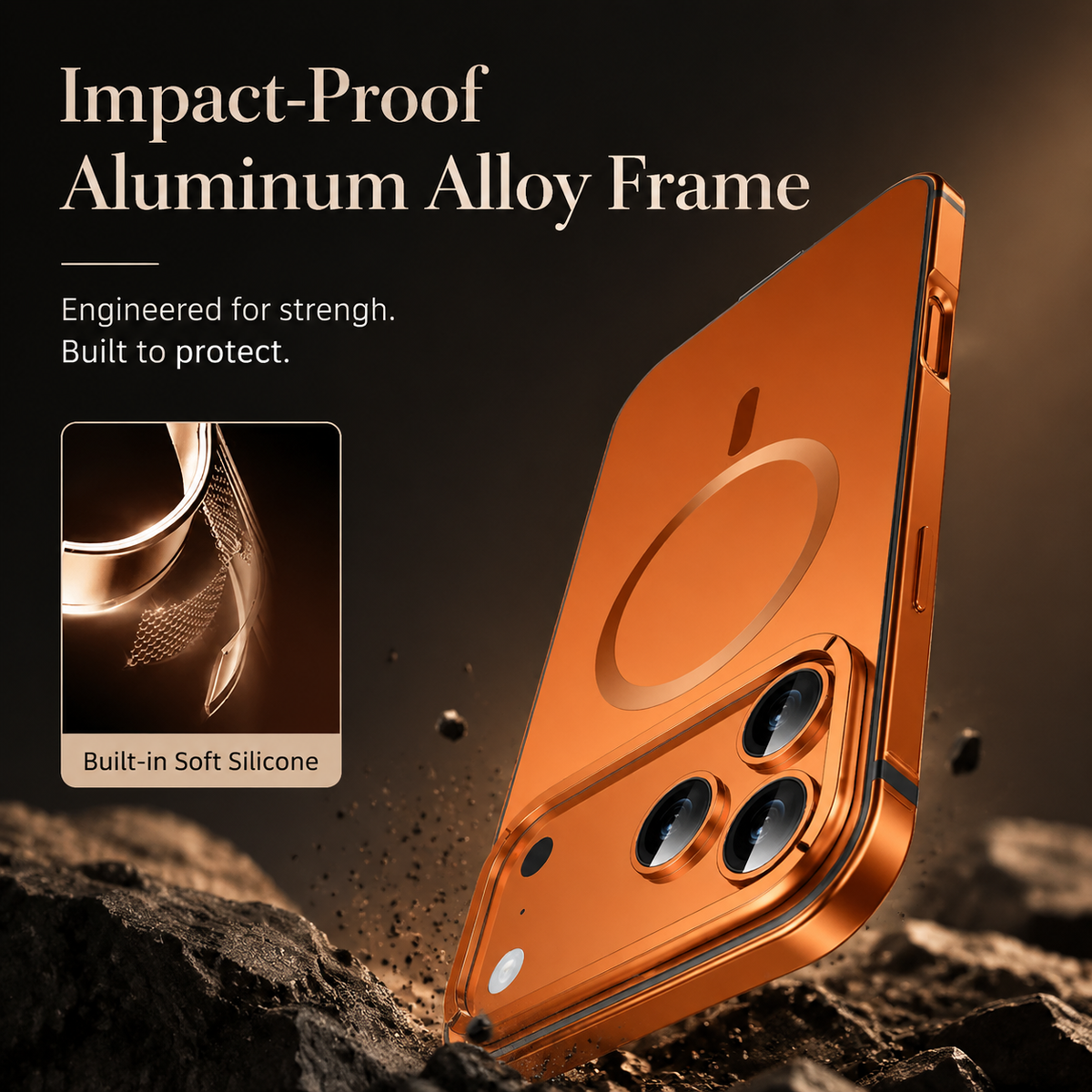 Premium iPhone Case MagSafe Compatible Aluminum Alloy Matte Cover Shockproof Camera Protection