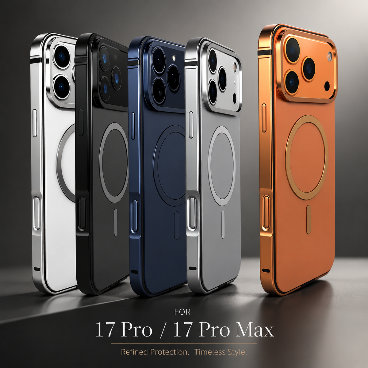Premium iPhone Case MagSafe Compatible Aluminum Alloy Matte Cover Shockproof Camera Protection