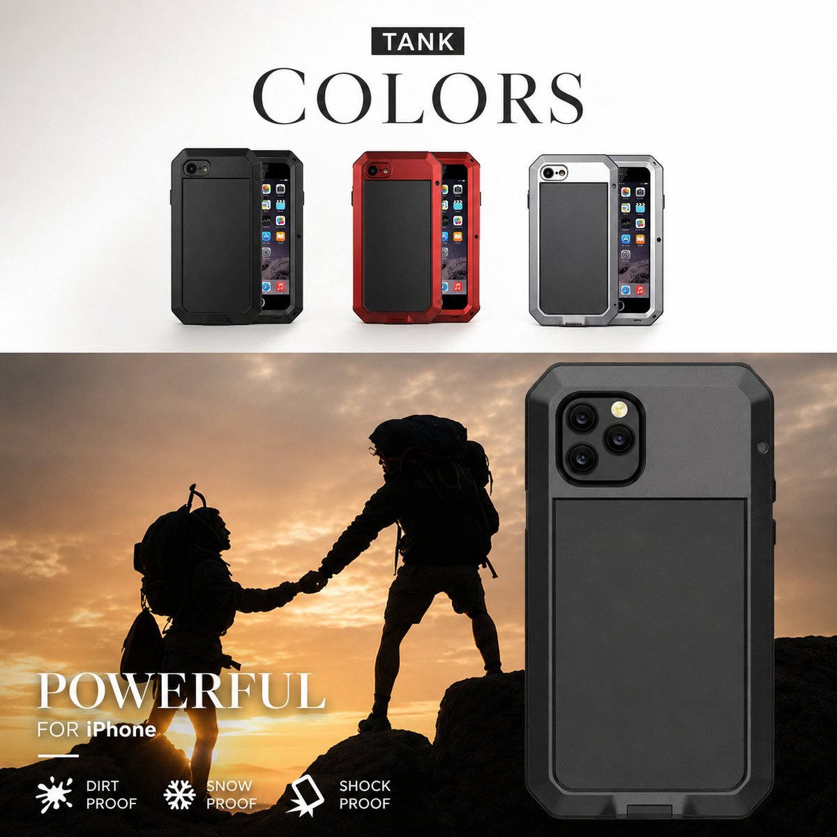 Premium iPhone Case MagSafe Compatible Aluminum Armor Bumper Cover Shockproof Full Protection