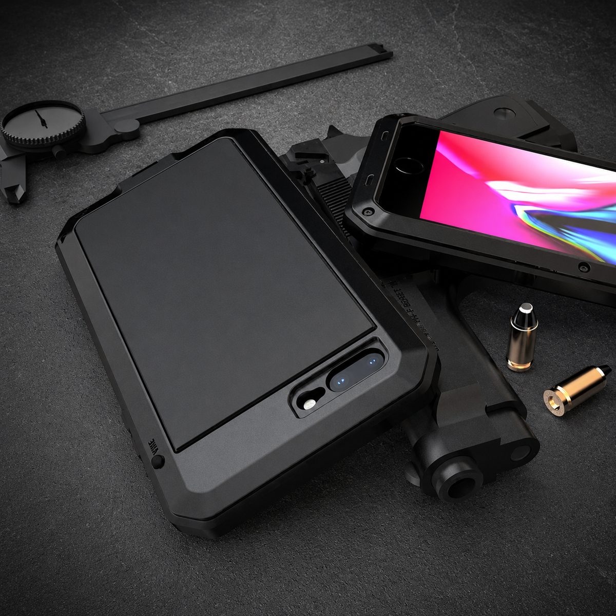 Premium iPhone Case MagSafe Compatible Aluminum Armor Bumper Cover Shockproof Full Protection
