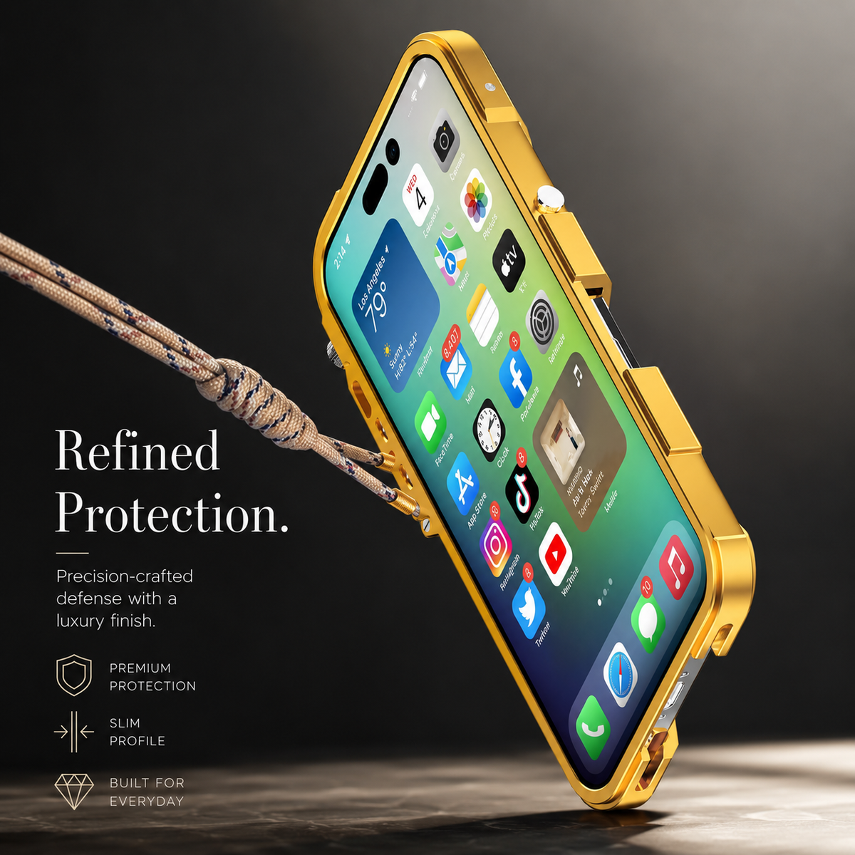 Premium iPhone Case MagSafe Compatible Aluminum Armor Bumper Cover Shockproof Heavy Duty Slim Design