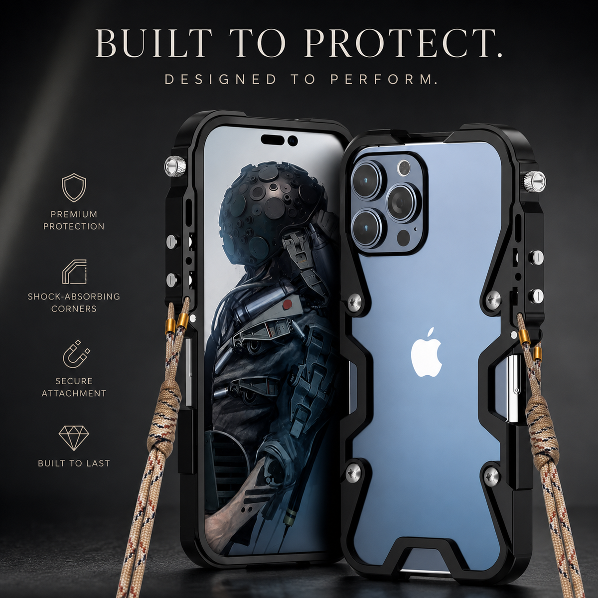Premium iPhone Case MagSafe Compatible Aluminum Armor Bumper Cover Shockproof Heavy Duty Slim Design
