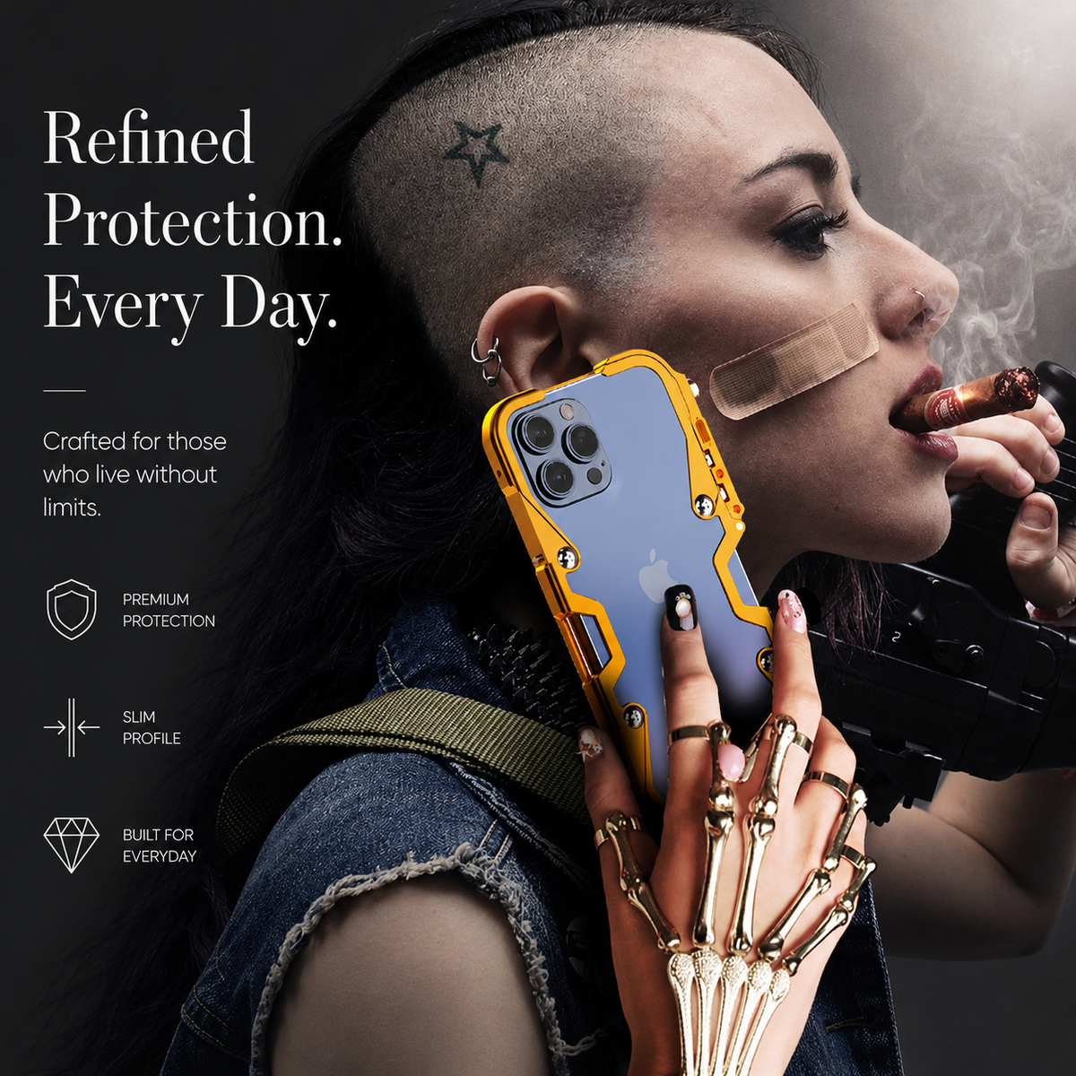 Premium iPhone Case MagSafe Compatible Aluminum Armor Bumper Cover Shockproof Heavy Duty Slim Design