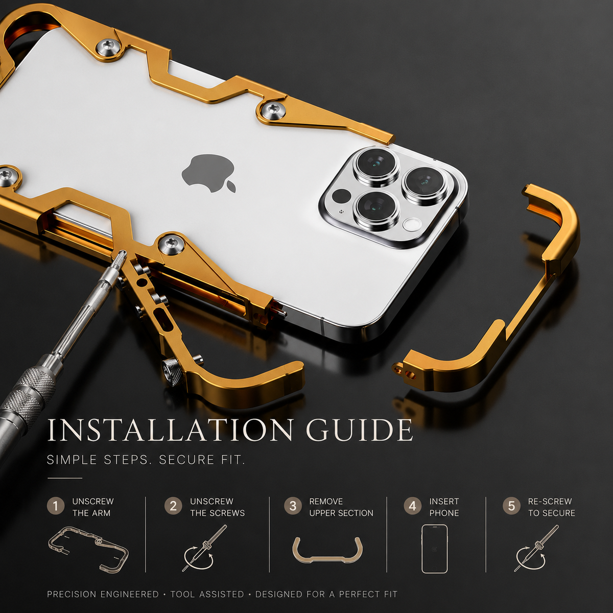 Premium iPhone Case MagSafe Compatible Aluminum Armor Bumper Cover Shockproof Heavy Duty Slim Design