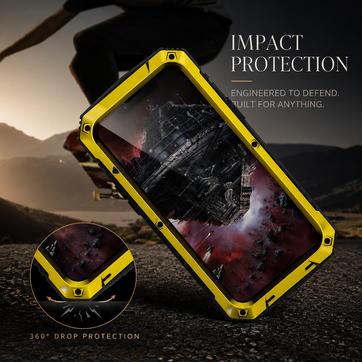 Premium iPhone Case MagSafe Compatible Aluminum Armor Cover IP54 Shockproof Full Body Protection