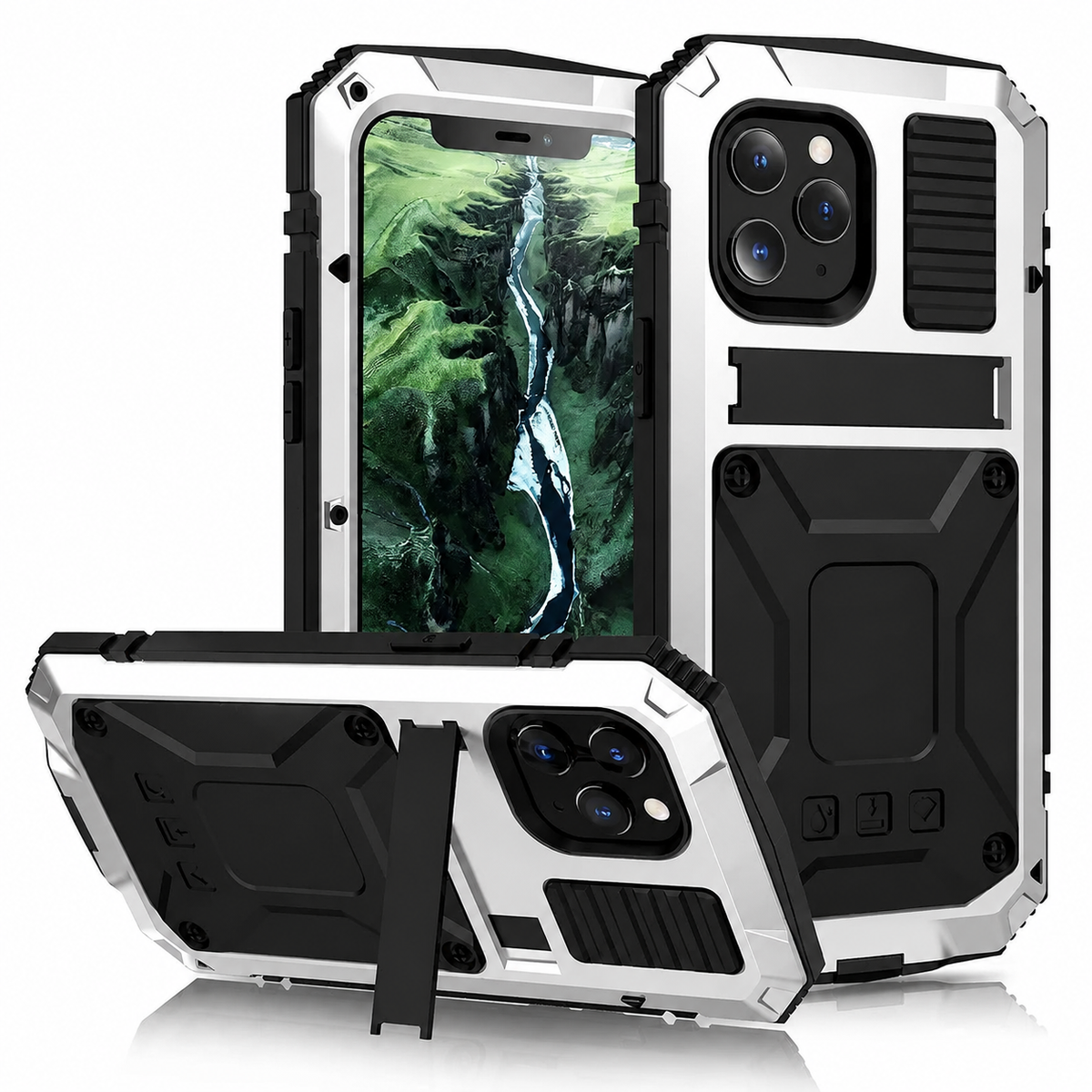 Premium iPhone Case MagSafe Compatible Aluminum Armor Cover IP54 Shockproof Full Body Protection