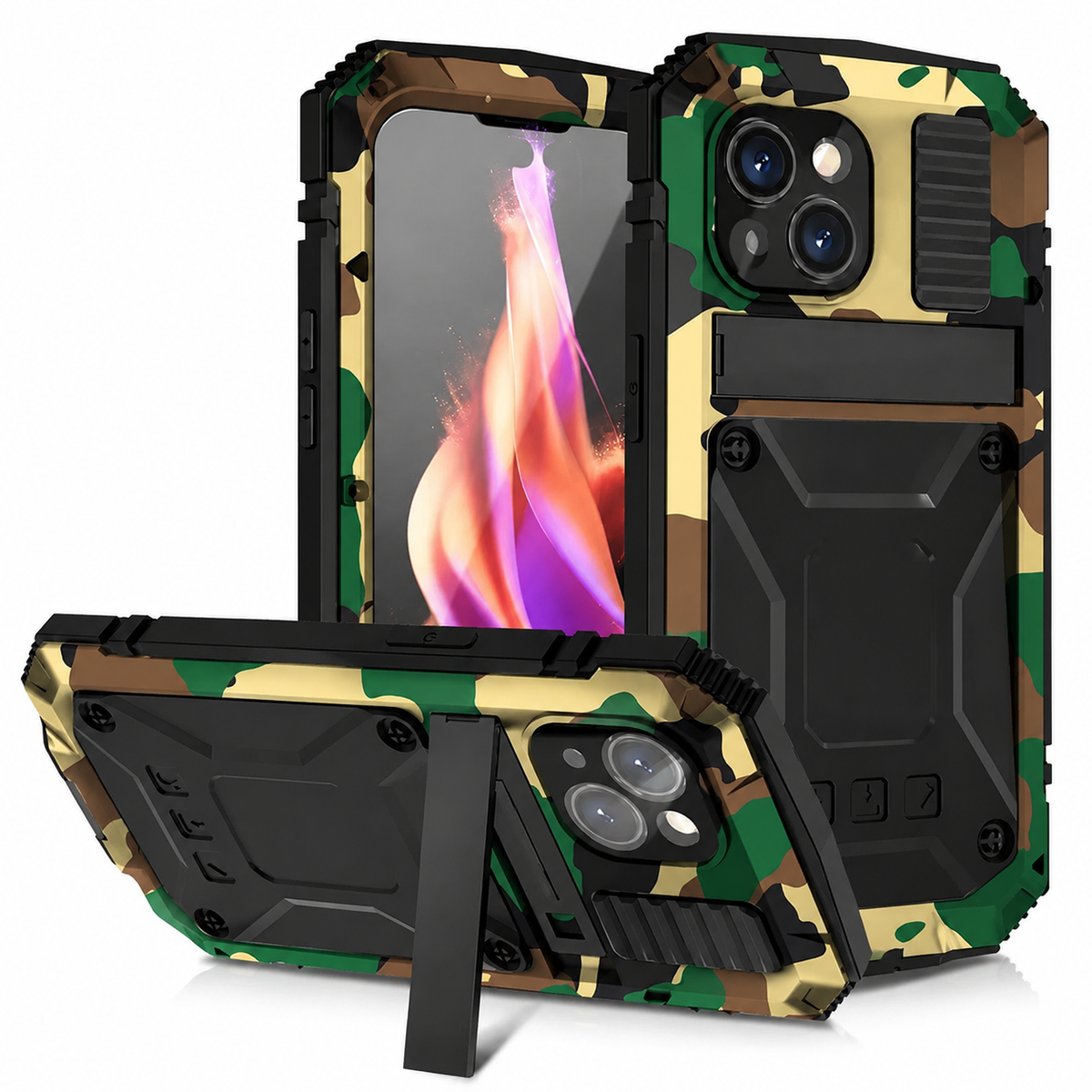 Premium iPhone Case MagSafe Compatible Aluminum Armor Cover IP54 Shockproof Full Body Protection