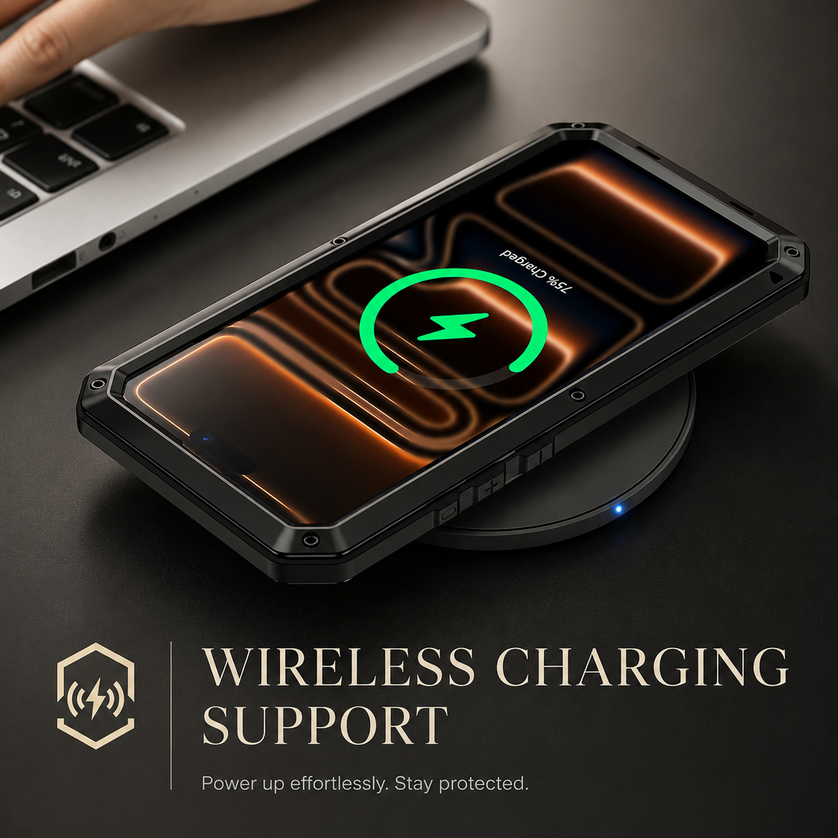 Premium iPhone Case MagSafe Compatible Aluminum Armor Frame Cover Heavy Duty Shockproof Built-in Glass Screen Protection