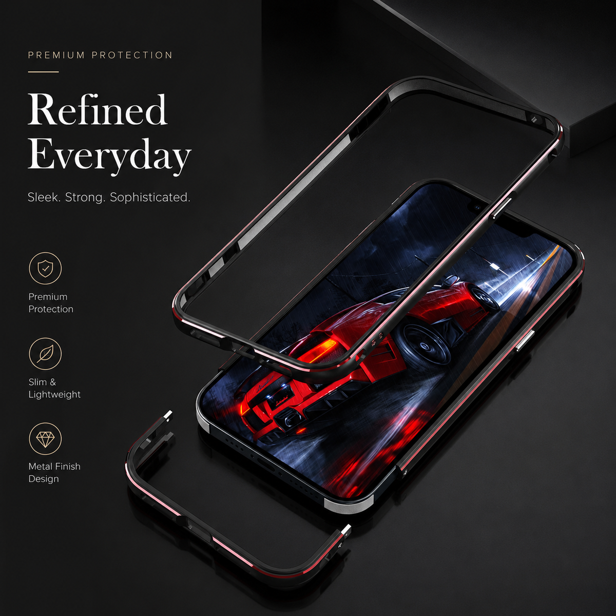 Premium iPhone Case MagSafe Compatible Aluminum Bumper Cover Metal Lens Frame Shockproof Full Protection