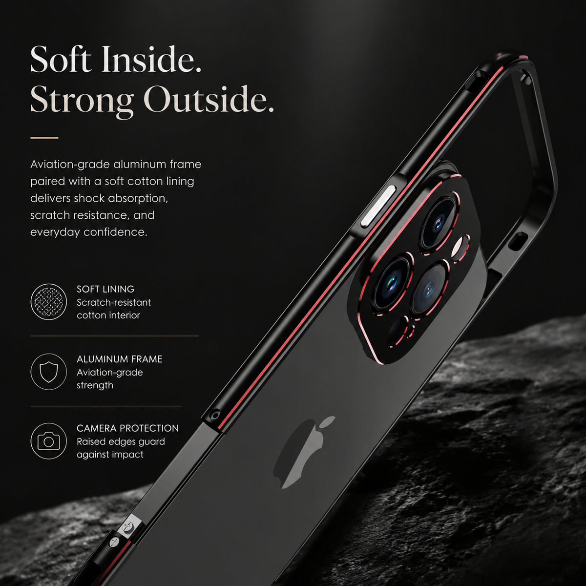 Premium iPhone Case MagSafe Compatible Aluminum Bumper Cover Metal Lens Frame Shockproof Full Protection