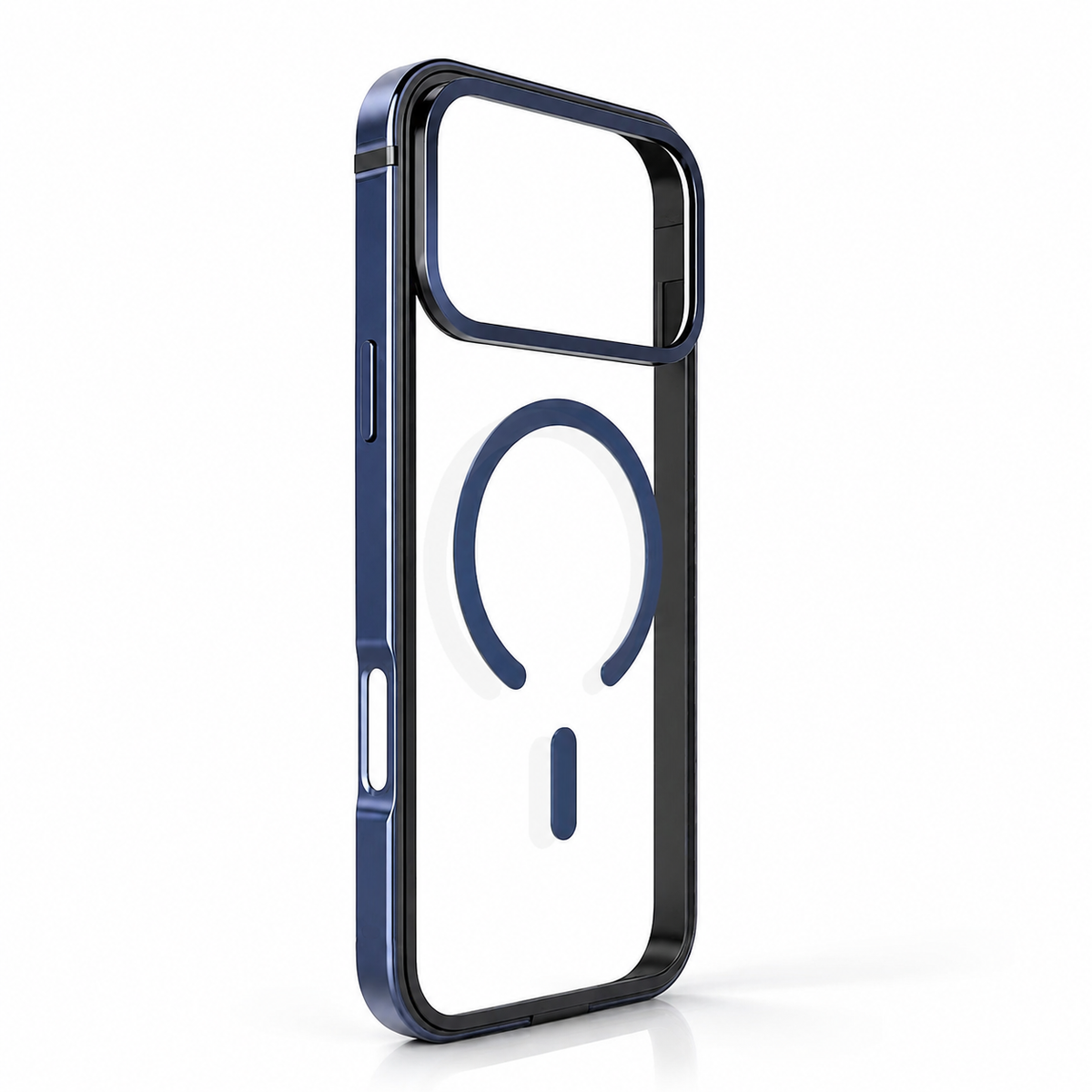 Premium iPhone Case MagSafe Compatible Aluminum Frame Cover HD Transparent Backplate Shockproof Camera Lens Protection