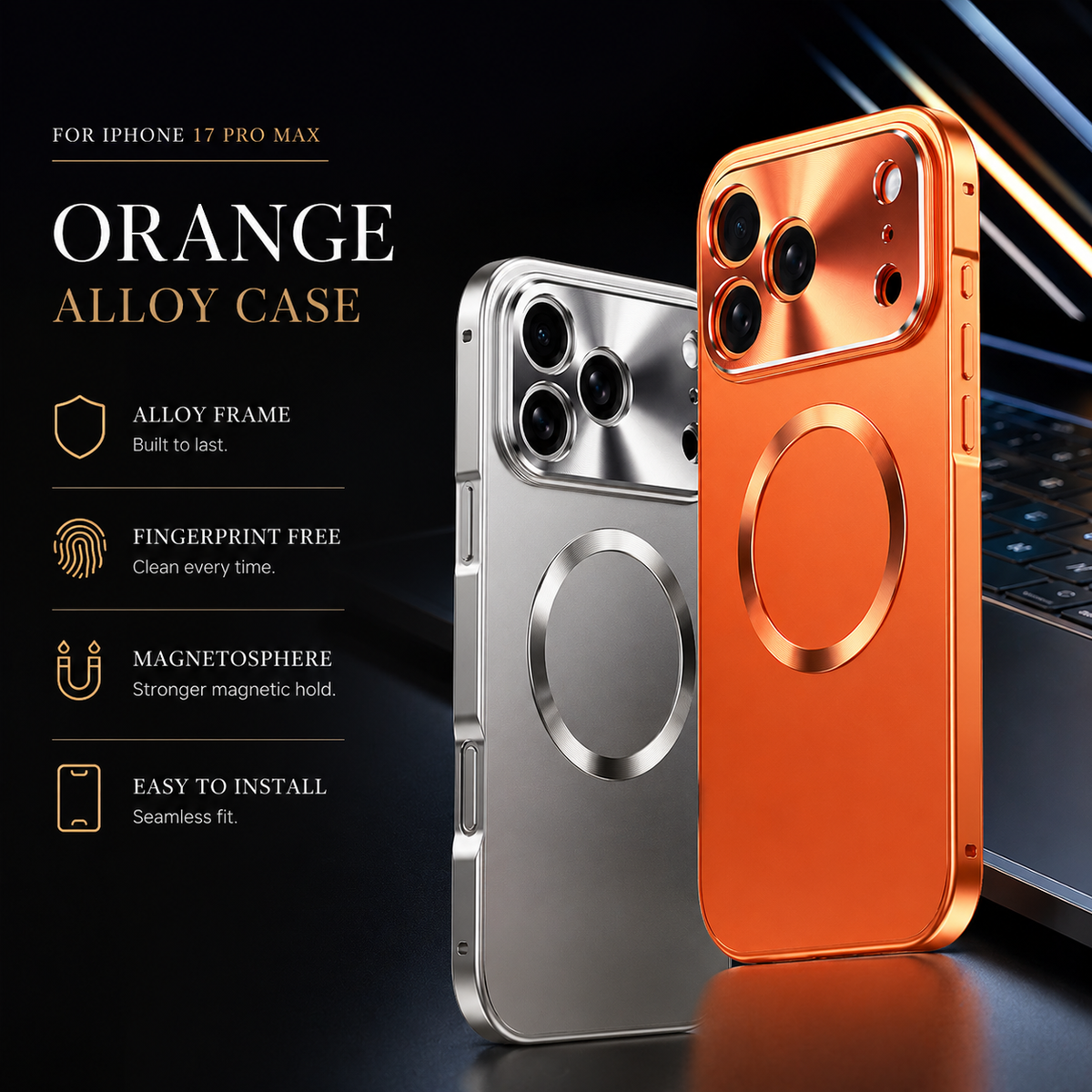 Premium iPhone Case MagSafe Compatible Aluminum Frame Cover Magnetic Shockproof Frosted Matte Camera Protection Full Coverage