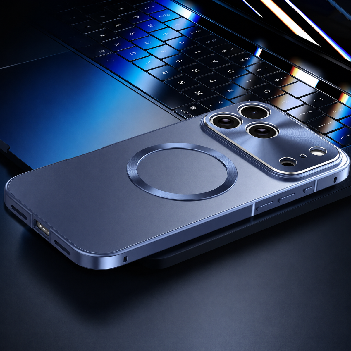 Premium iPhone Case MagSafe Compatible Aluminum Frame Cover Magnetic Shockproof Frosted Matte Camera Protection Full Coverage