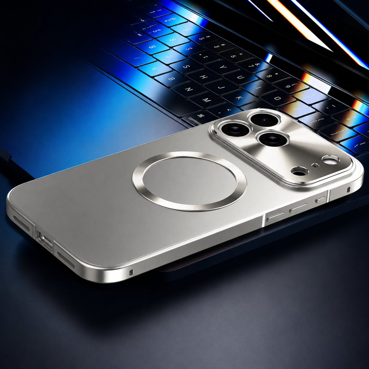 Premium iPhone Case MagSafe Compatible Aluminum Frame Cover Magnetic Shockproof Frosted Matte Camera Protection Full Coverage