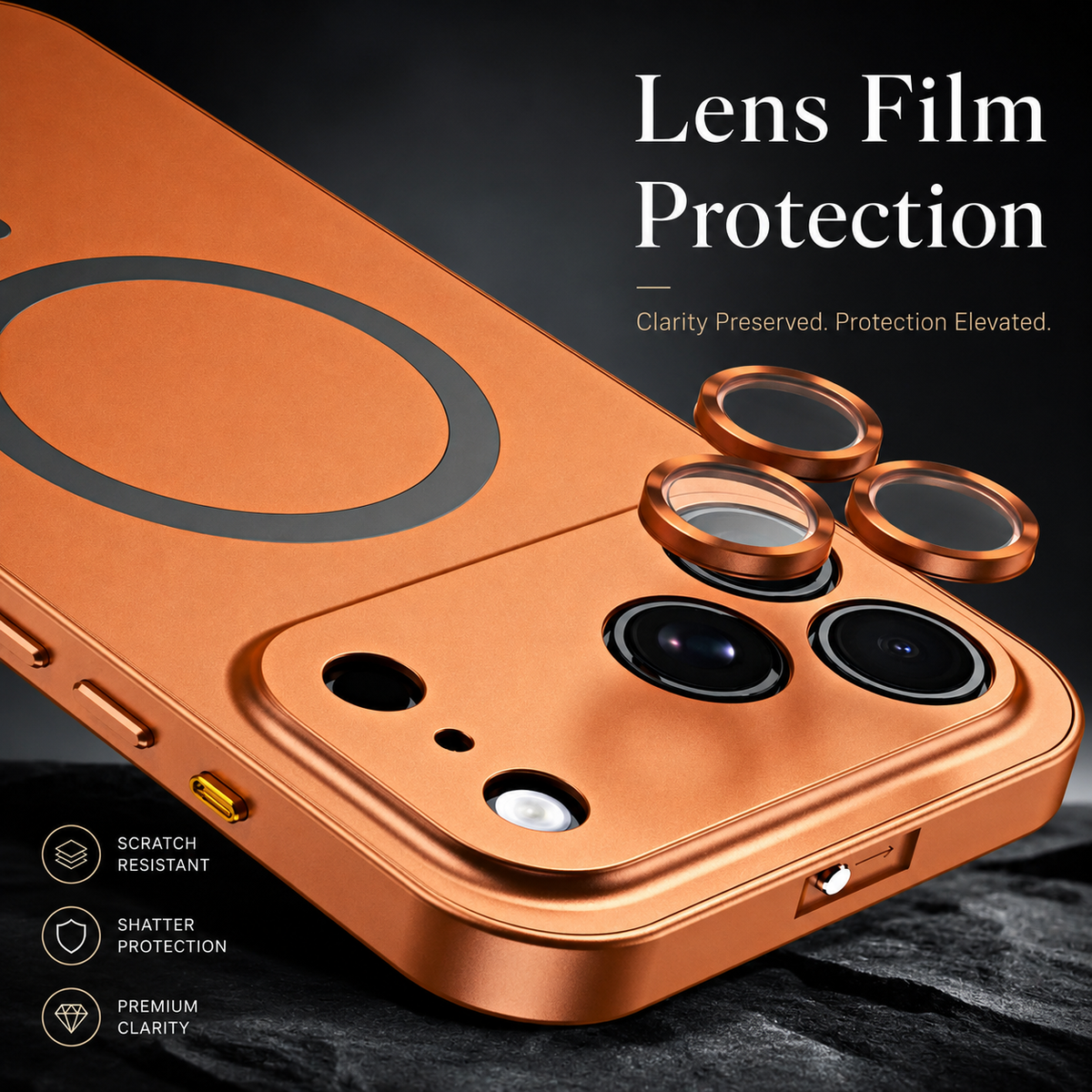 Premium iPhone Case MagSafe Compatible Aluminum Metal Frame Cover PC Back Shockproof Camera Lens Protection Ultra Thin Full Protection