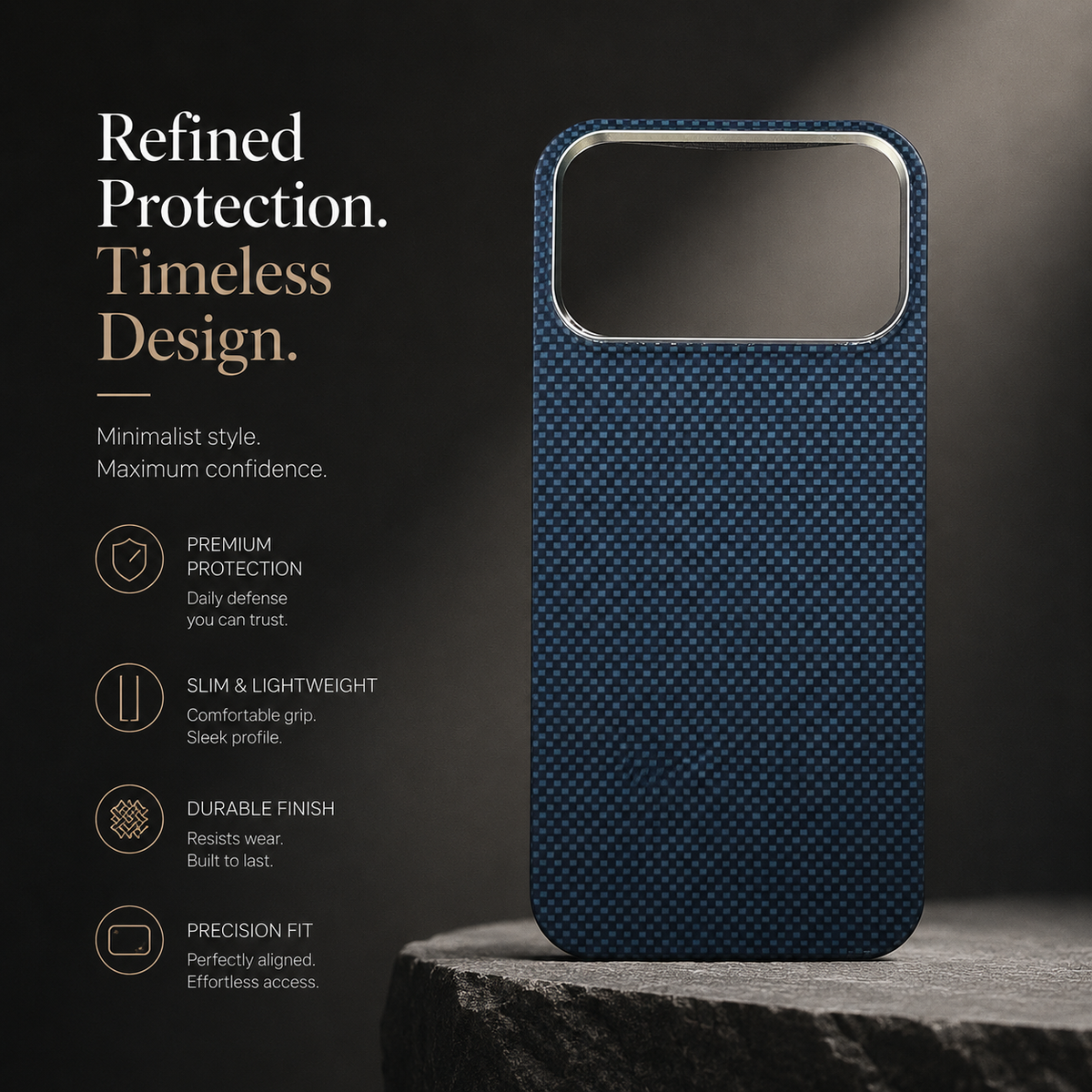 Premium iPhone Case MagSafe Compatible Aramid Carbon Fiber Cover Ultra Thin Lightweight Shockproof Protection