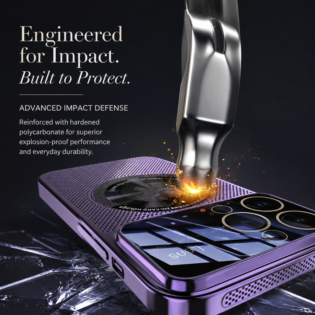 Premium iPhone Case MagSafe Compatible Cooling Mesh Cover Shockproof PC TPU Camera Lens Protection