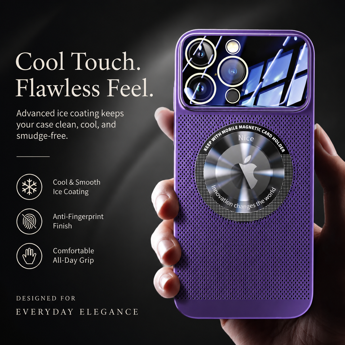 Premium iPhone Case MagSafe Compatible Cooling Mesh Cover Shockproof PC TPU Camera Lens Protection