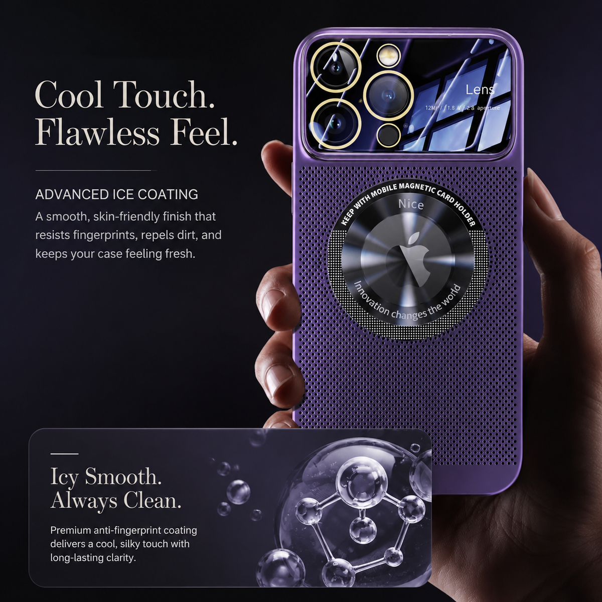 Premium iPhone Case MagSafe Compatible Cooling Mesh Cover Shockproof PC TPU Camera Lens Protection