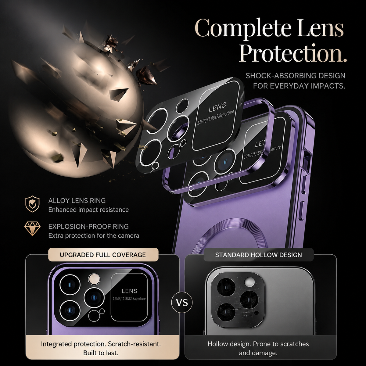 Premium iPhone Case MagSafe Compatible Double-Sided Tempered Glass Cover Magnetic Frame Protection