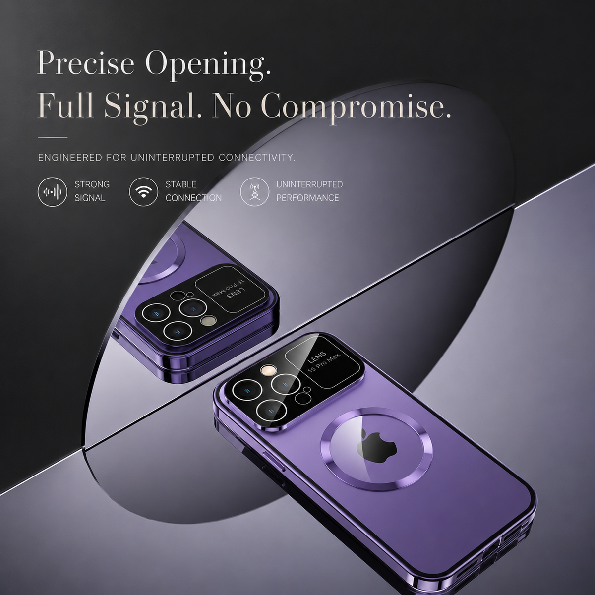 Premium iPhone Case MagSafe Compatible Double-Sided Tempered Glass Cover Magnetic Frame Protection