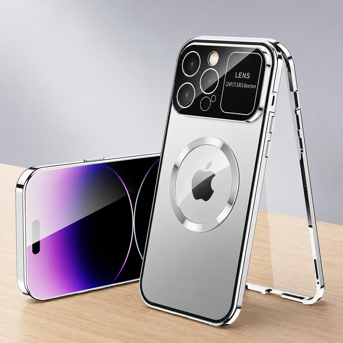 Premium iPhone Case MagSafe Compatible Double-Sided Tempered Glass Cover Magnetic Frame Protection