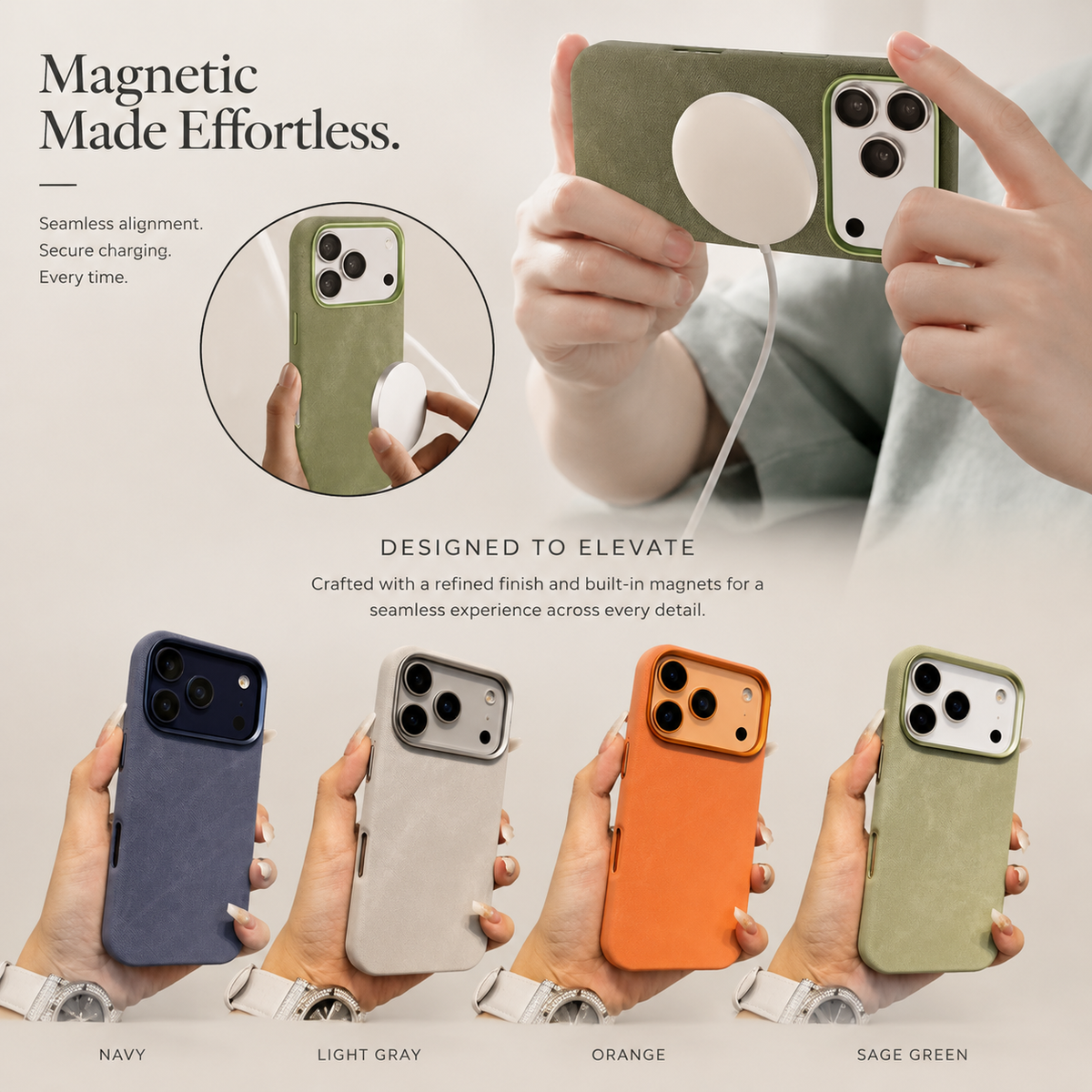 Premium iPhone Case MagSafe Compatible Fiber Leather Protective Cover Matte Anti Fingerprint Shockproof Slim Wireless Charging Full Coverage
