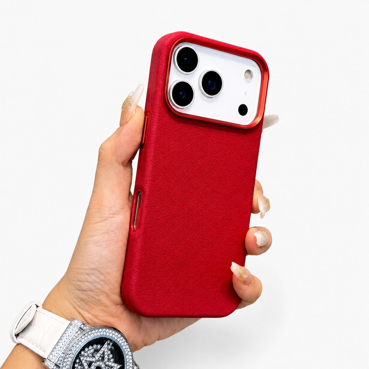 Premium iPhone Case MagSafe Compatible Fiber Leather Protective Cover Matte Anti Fingerprint Shockproof Slim Wireless Charging Full Coverage