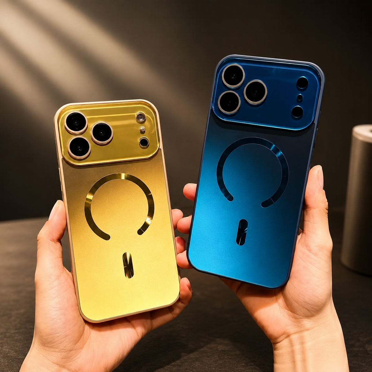 Premium iPhone Case MagSafe Compatible Flowing Light Cover Shockproof Camera Protection