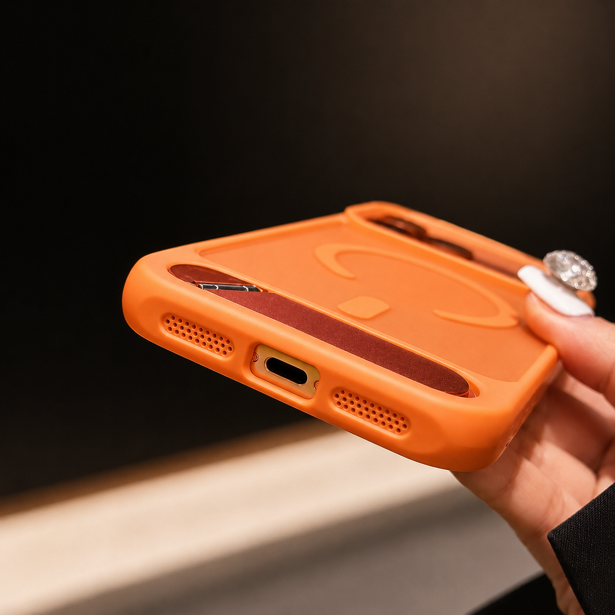 Premium iPhone Case MagSafe Compatible Foldable Stand Cover Matte Shockproof Protection