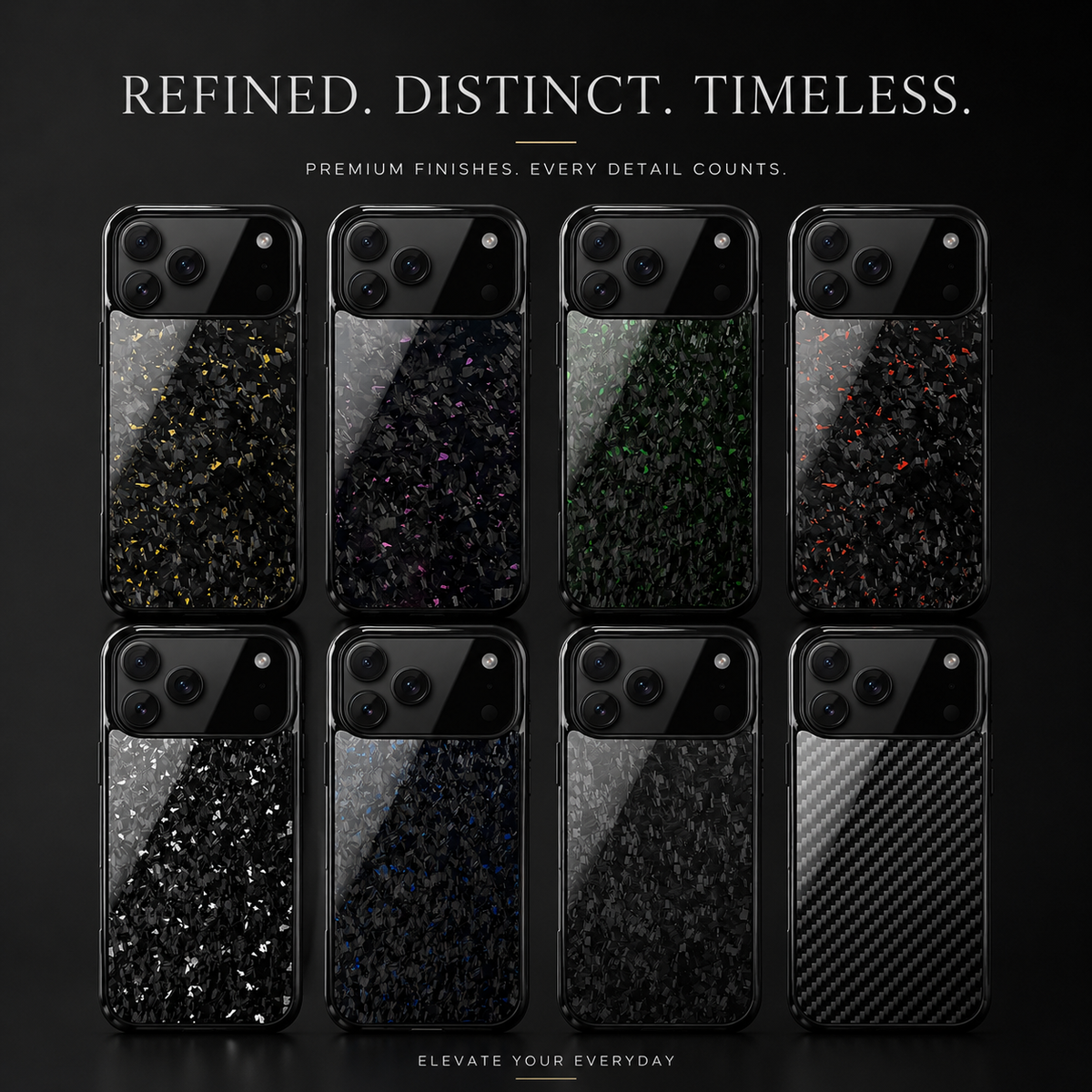 Premium iPhone Case MagSafe Compatible Forged Carbon Fiber Cover Shockproof TPU Protection